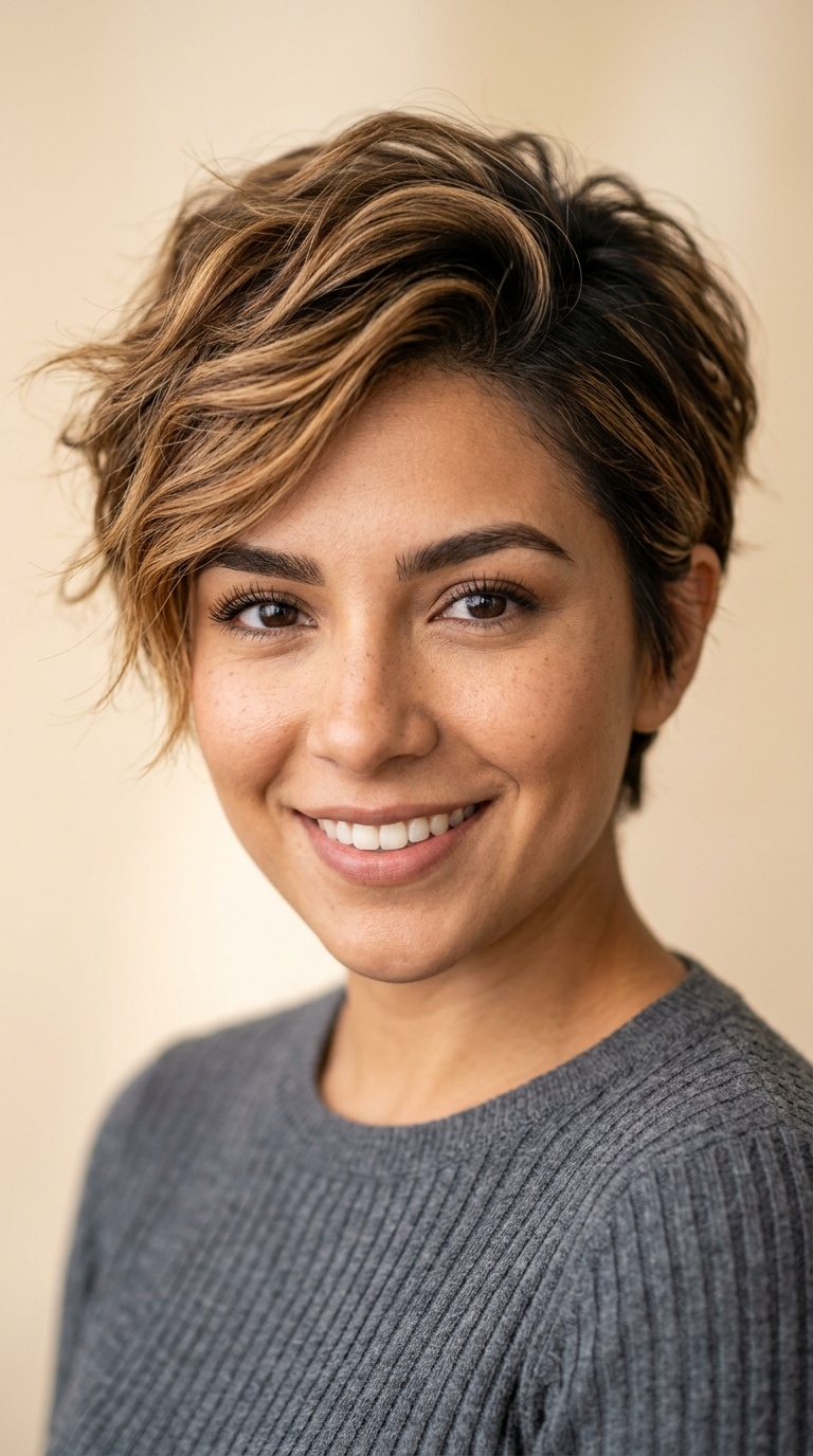 Caramel Balayage Pixie