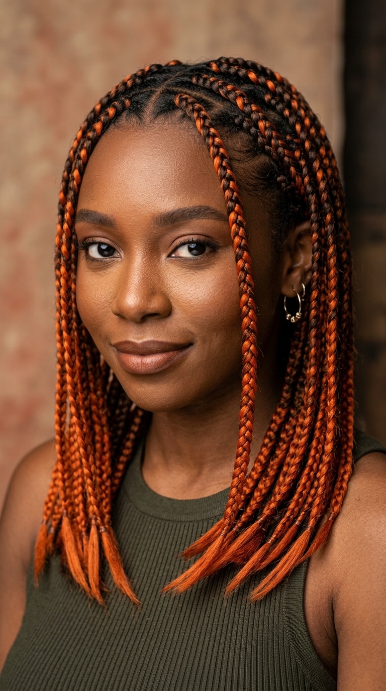 Carrot and Chocolate Two-Tone Braids