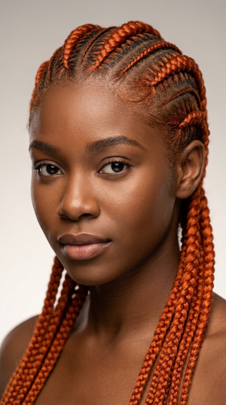 Carrot-Toned Feed-in Cornrows