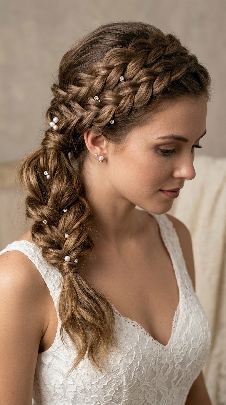 Cascading Crown Braid Updo