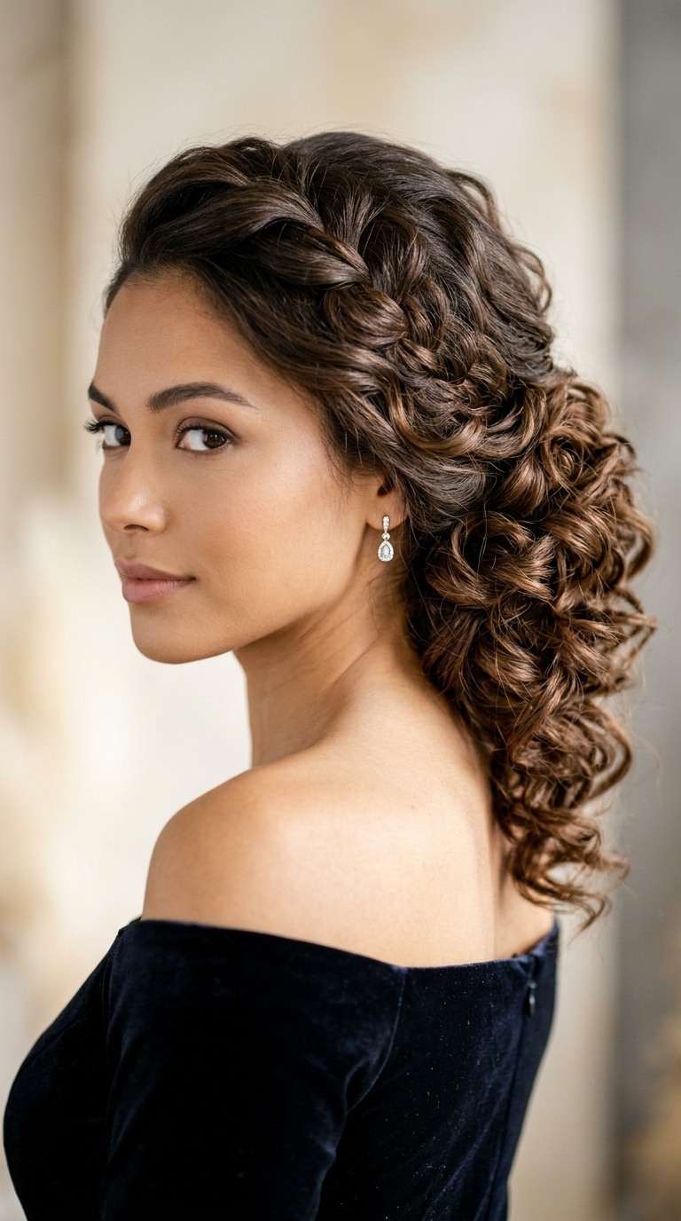 Cascading Curled Chignon