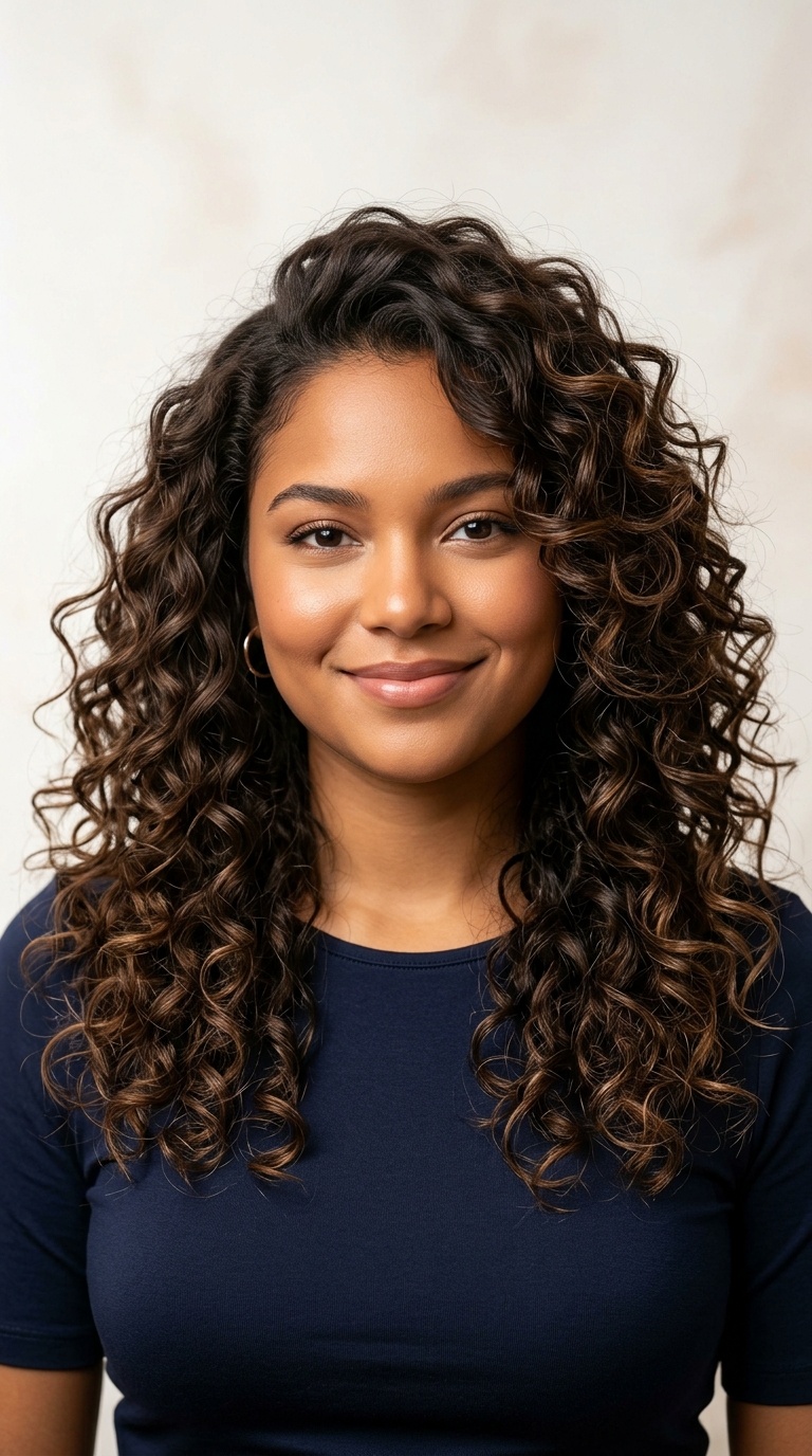 Cascading Long Curls with Tapered Ends