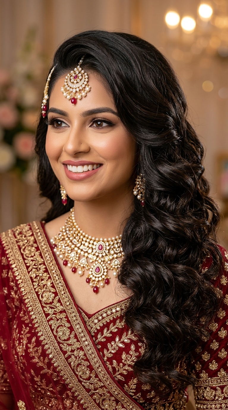 Cascading Side-Swept Curls