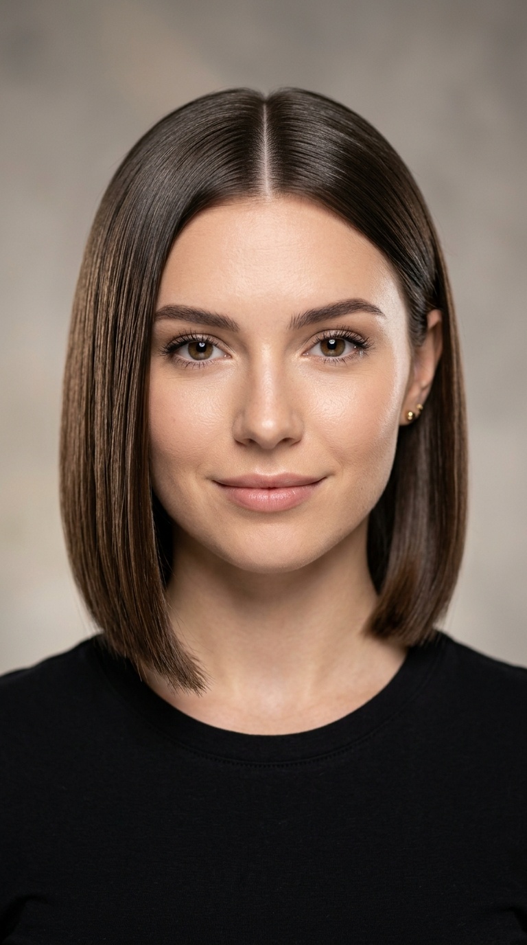 Center-Parted Glass Hair