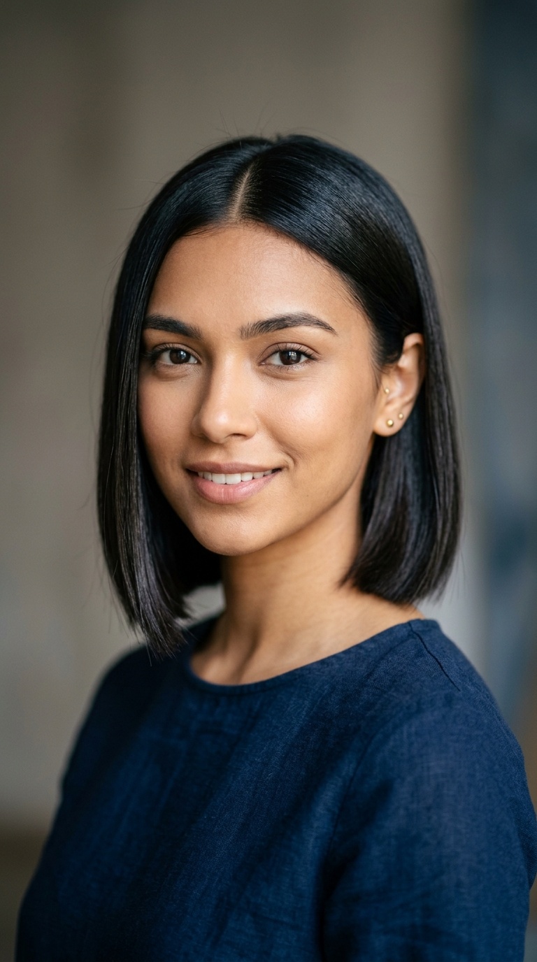 Center-Parted Straight Bob