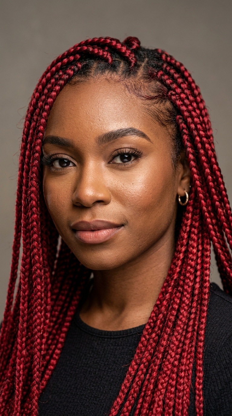 Cherry Red Box Braids