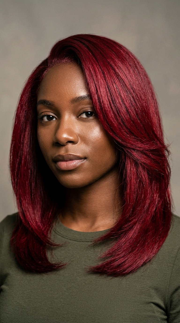 Cherry Red Silk Press