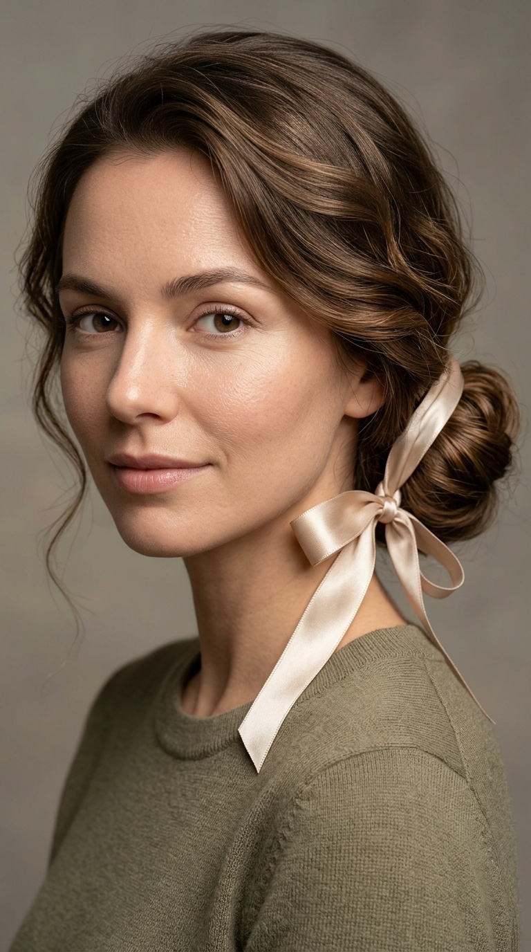 Chignon with a Silk Ribbon