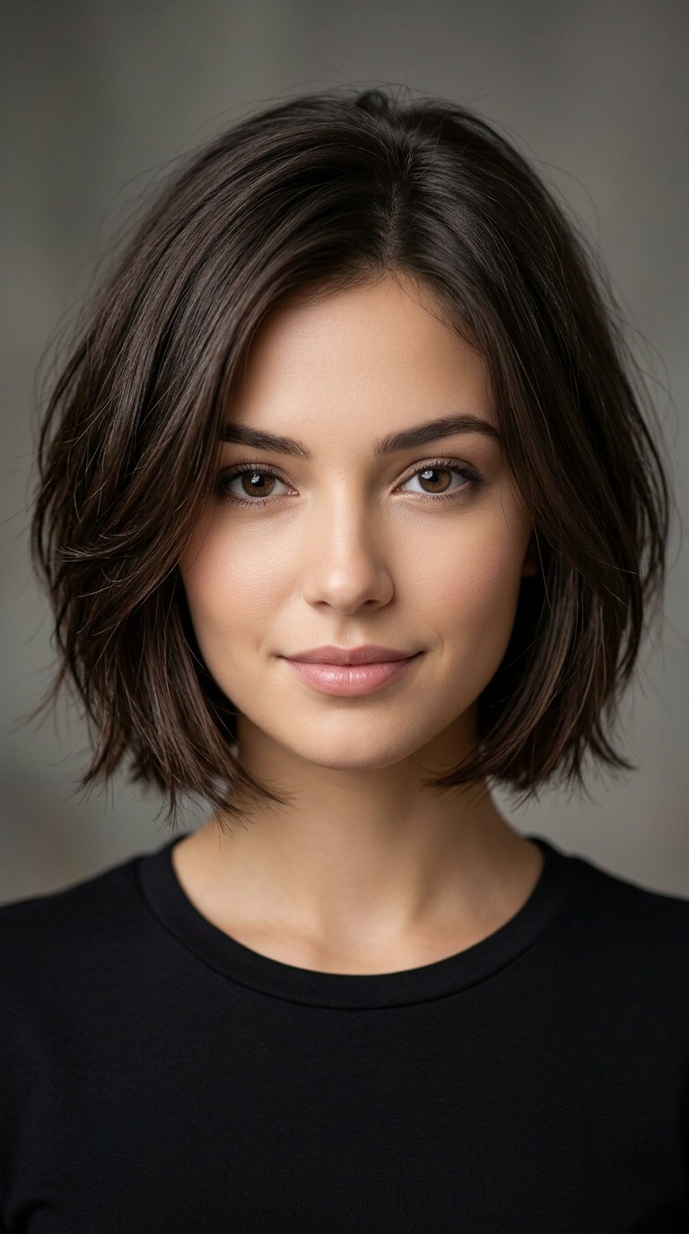 Chin-Length Bob with Internal Layers