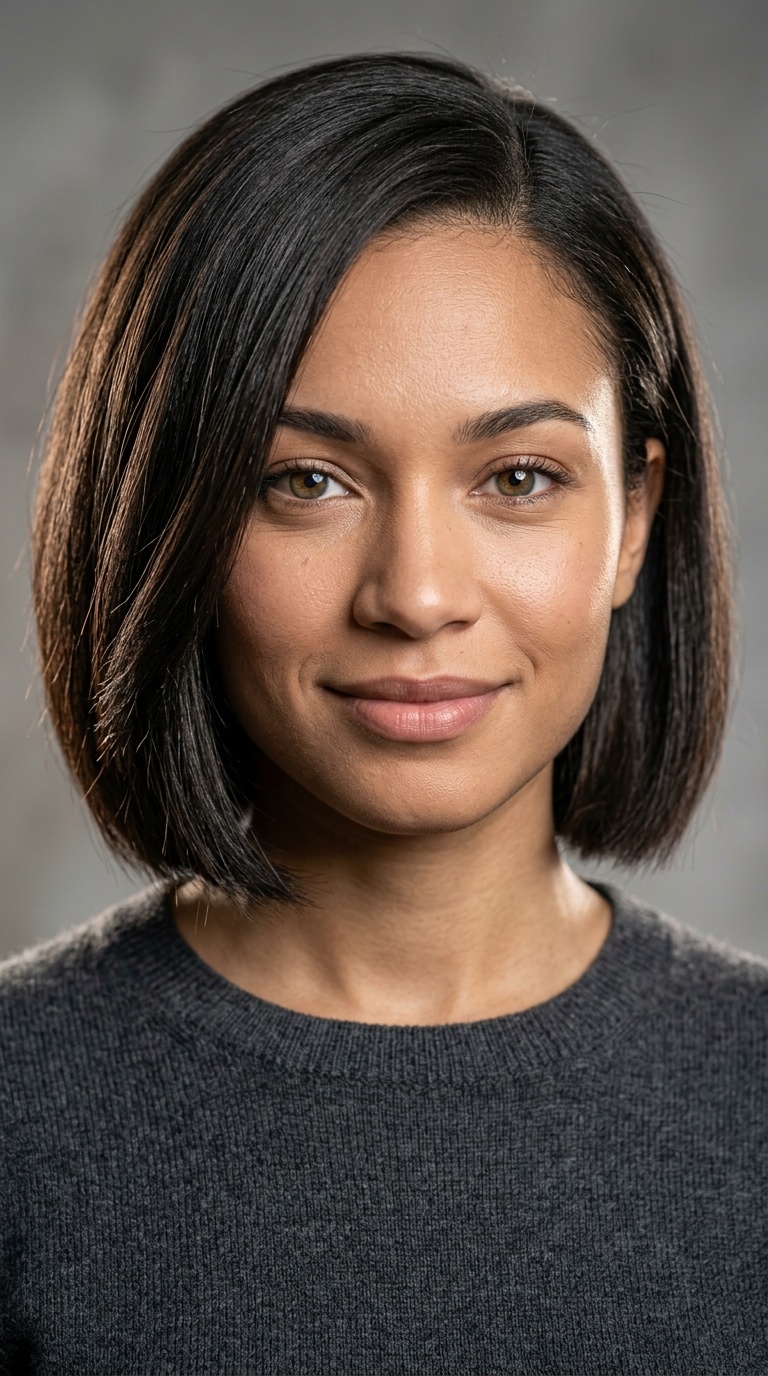 Chin-Length Bob with Side Part
