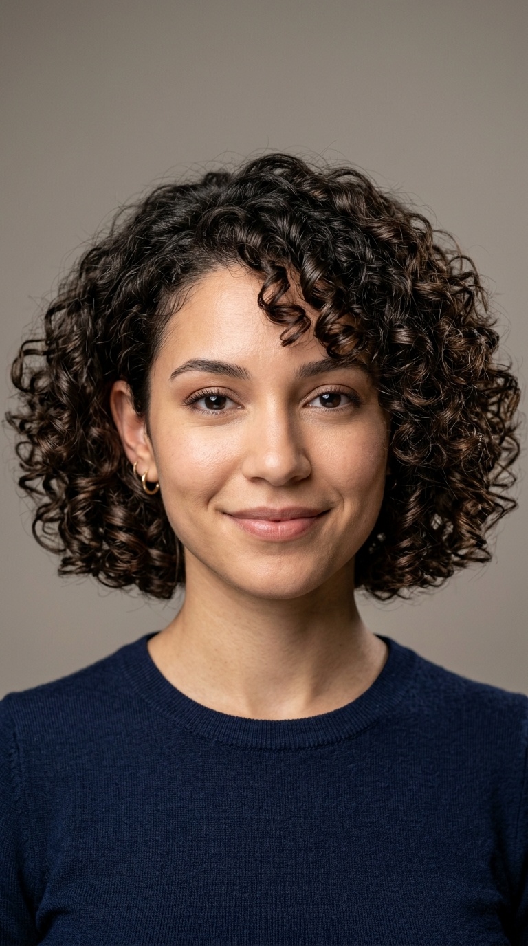 Chin-Length Curly Bob