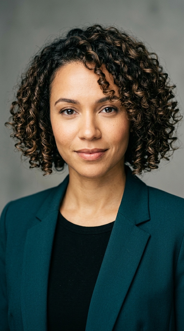 Chin-Length Spiral Bob