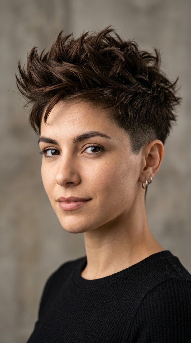 Chocolate Brown Textured Undercut