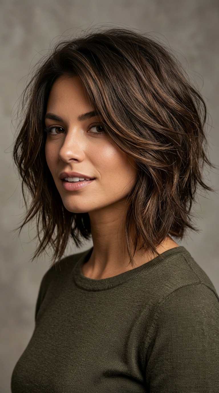 Choppy Asymmetrical Long Bob