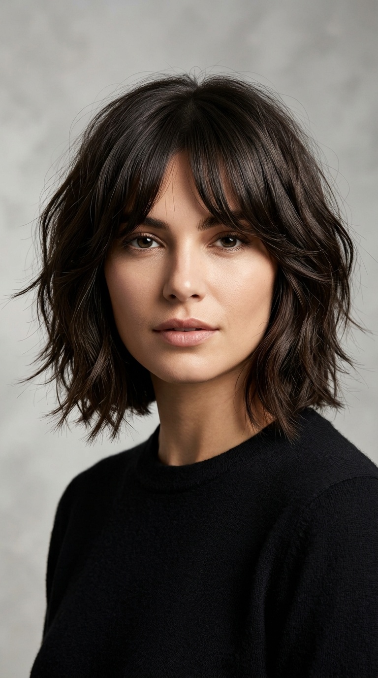 Choppy Bob with Curtain Bangs