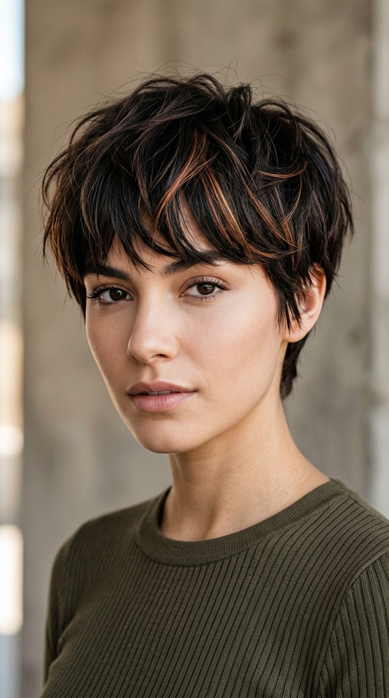 Choppy Bowl Cut with Hidden Highlights