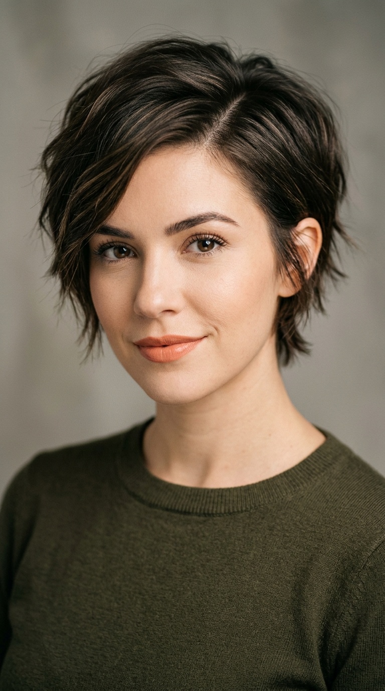 Choppy Crop with Side Part