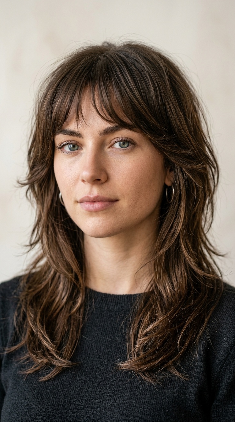 Choppy Face-Framing with Wispy Bangs