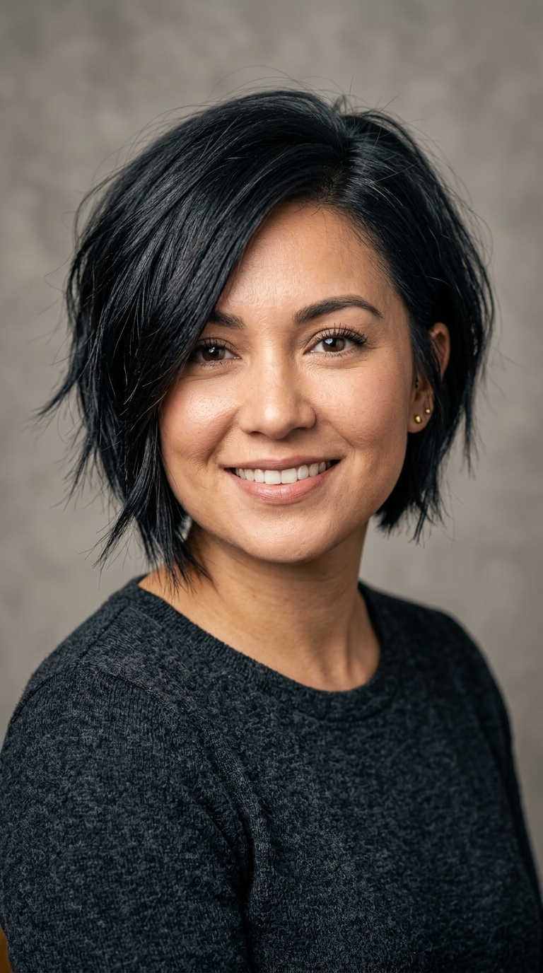 Choppy Layered Angled Bob