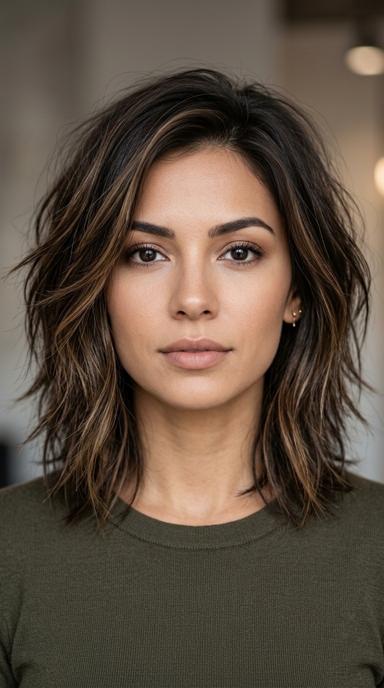 Choppy Shoulder-Length Cut