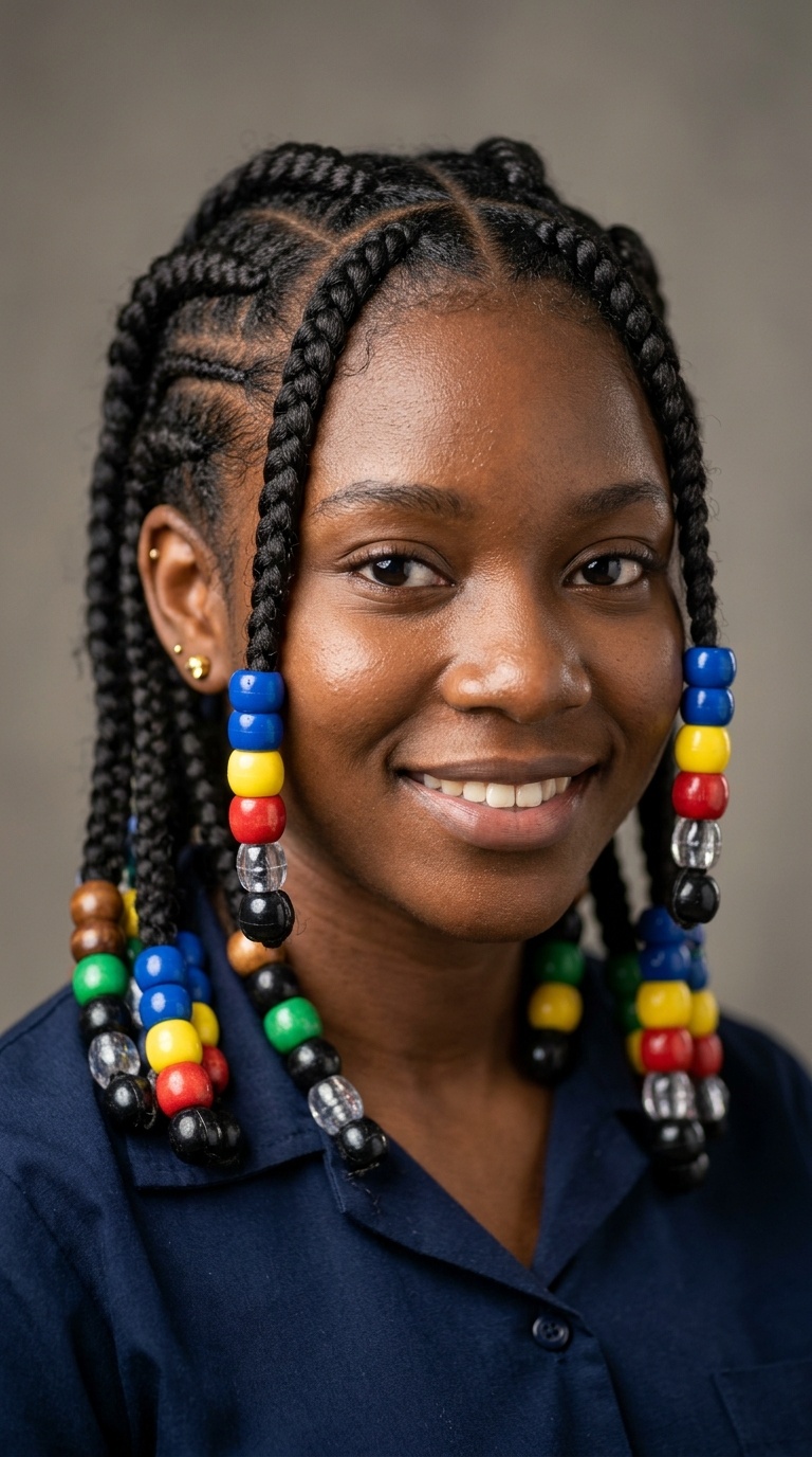 Chunky Cornrows with Jumbo Beads