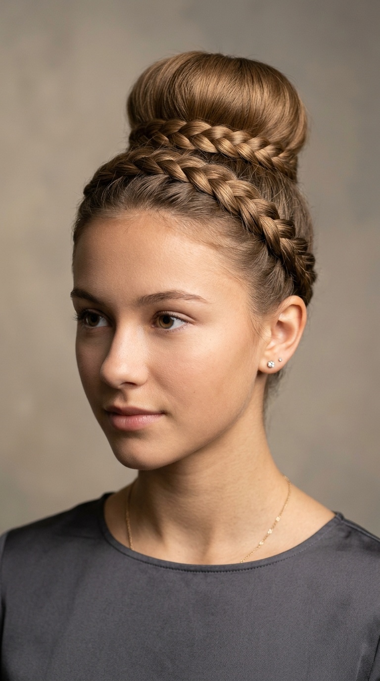 Classic Ballerina Bun with Wrapped Braid