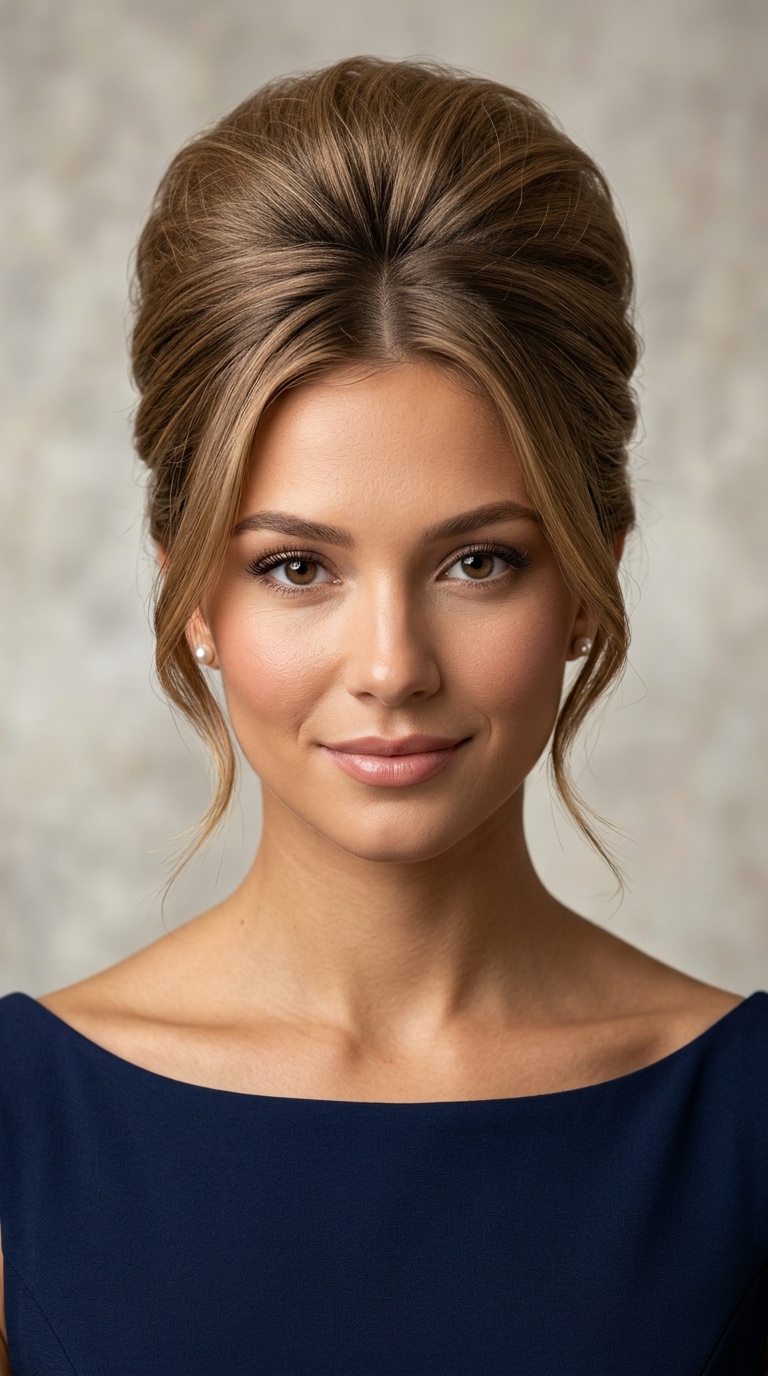 Classic Beehive Variation for Sabrina Necklines