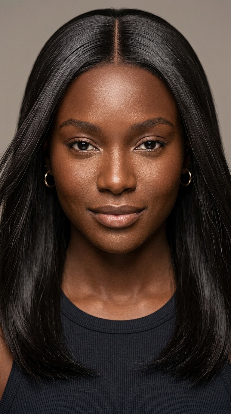 Classic Bone Straight Middle Part