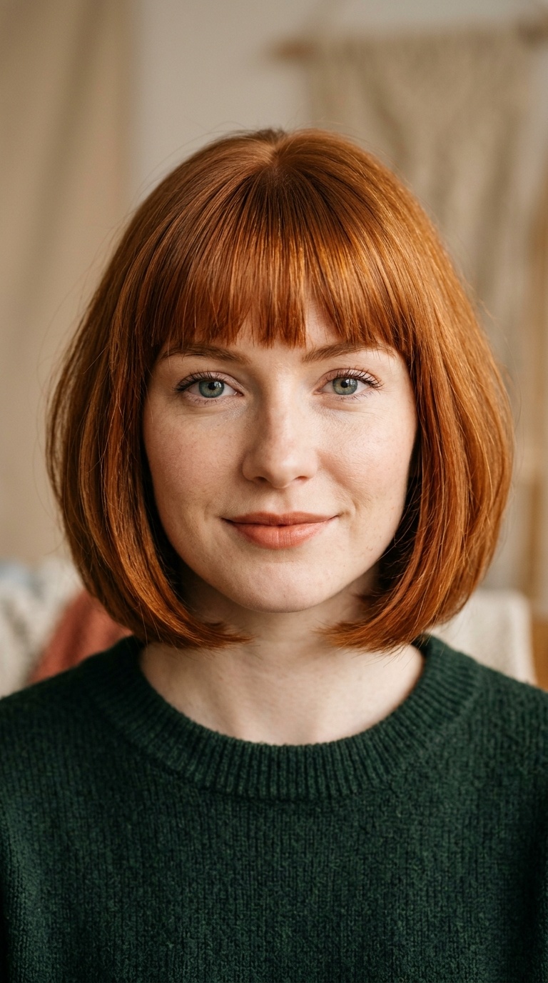 Classic Copper Bob with Bangs