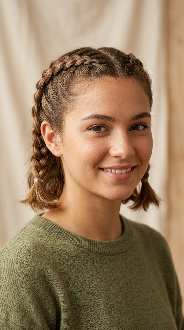 Classic Double French Braids