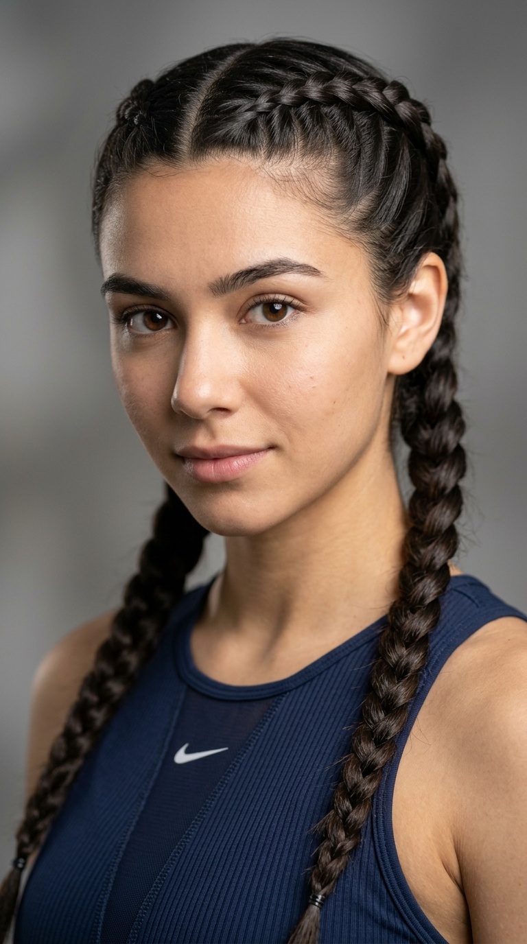 Classic Double French Braids