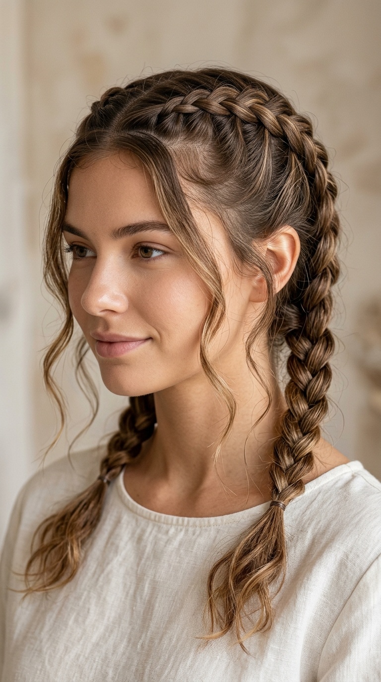 Classic Double French Braids