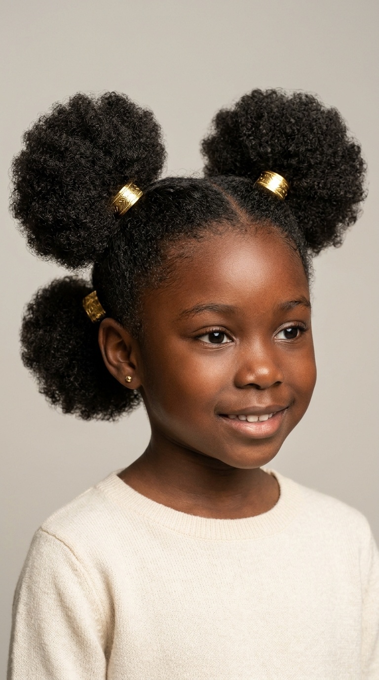 Classic Double Puffs with Gold Cuffs