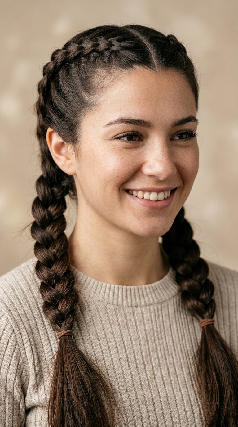 Classic Dutch Braid Pigtails