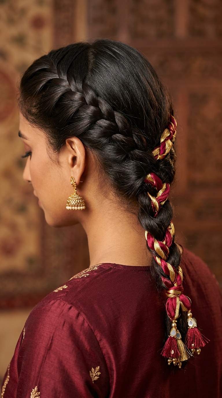 Classic French Braid with a Parandi Twist