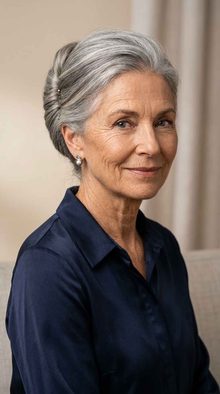 Classic French Twist for Long Hair