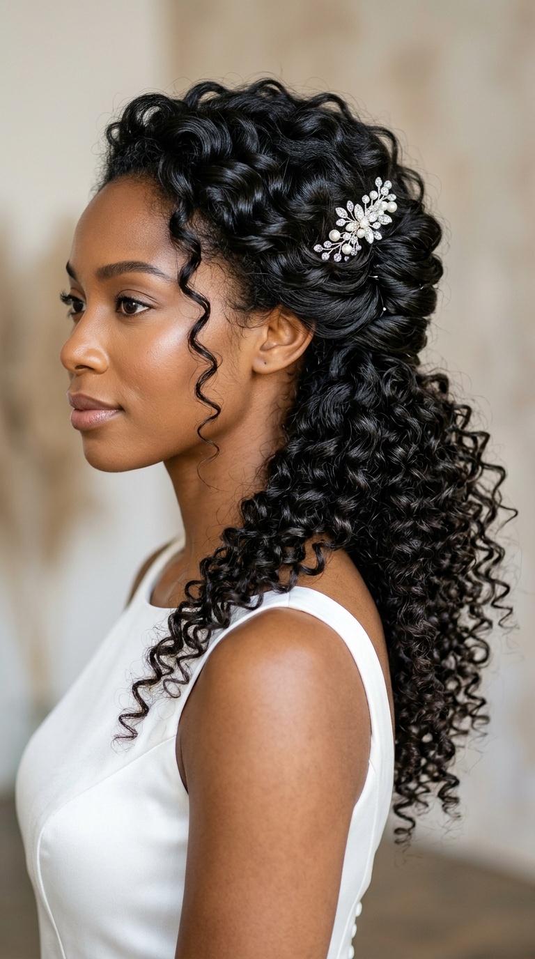 Classic French Twist with a Curly Flare