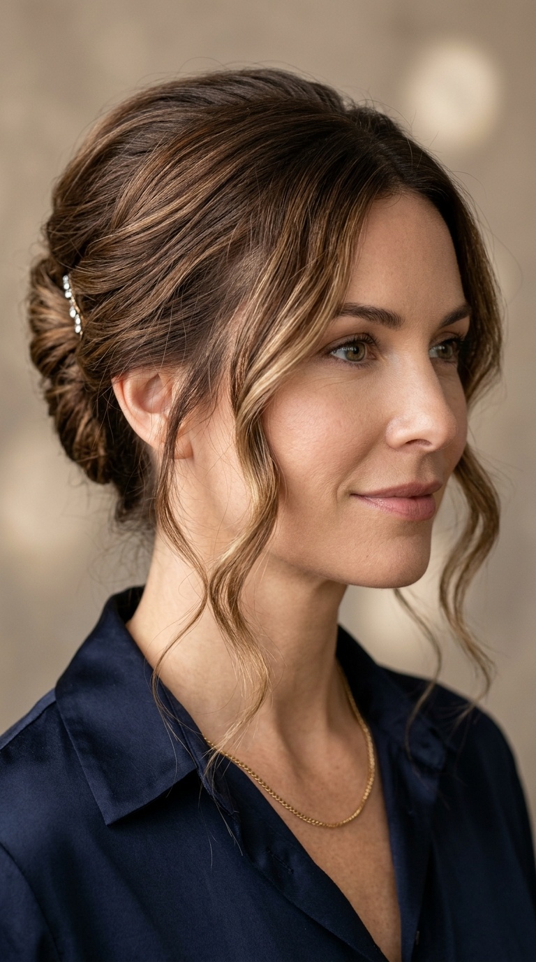 Classic French Twist with Modern Tendrils