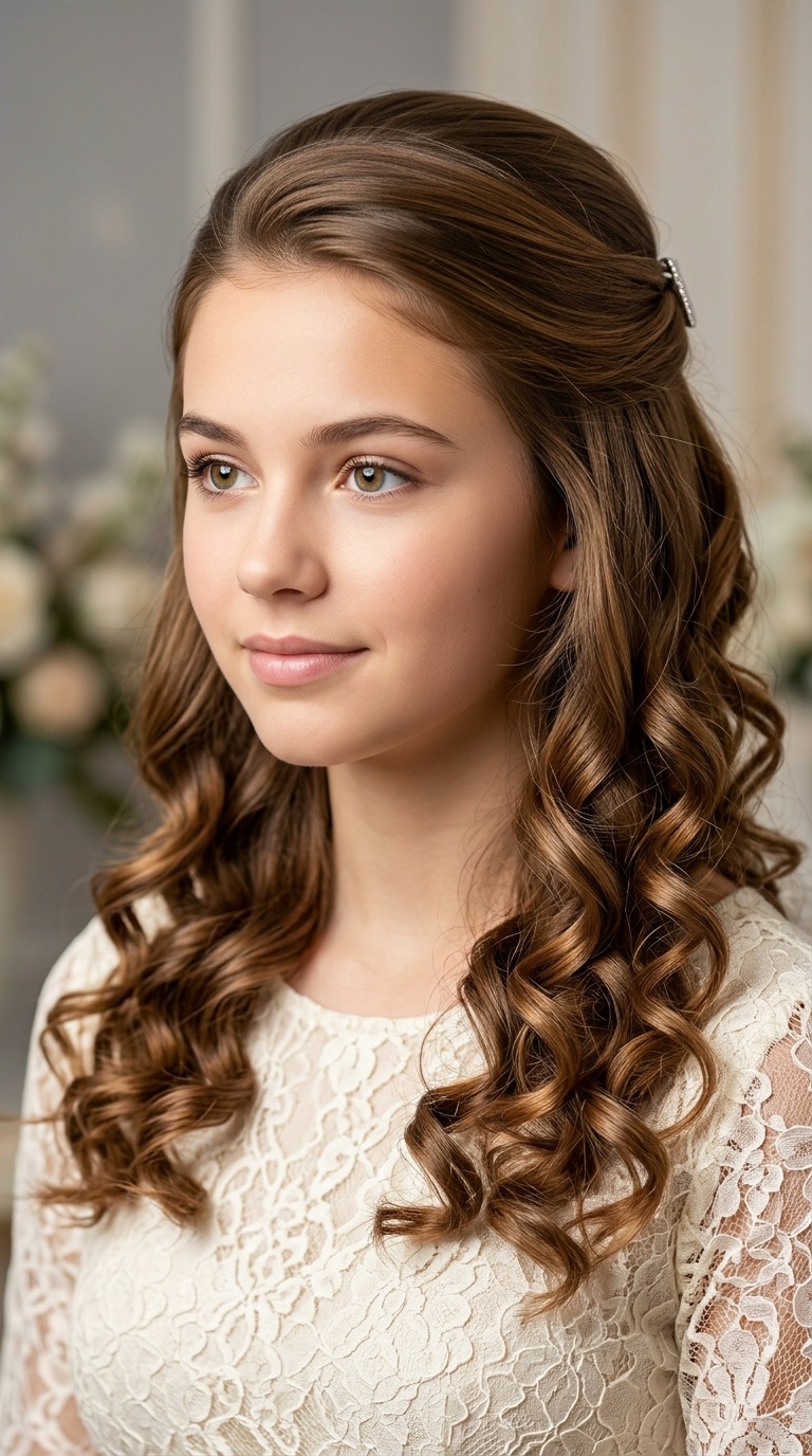Classic Half-Up with Polished Ringlets
