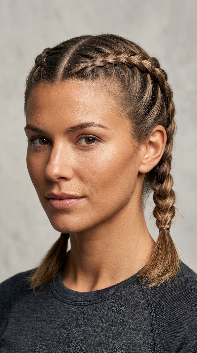 Classic Low Dutch Braids