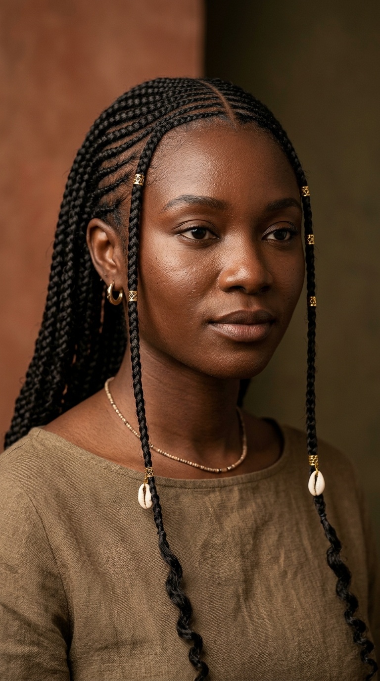 Classic Middle Part Fulani Braids