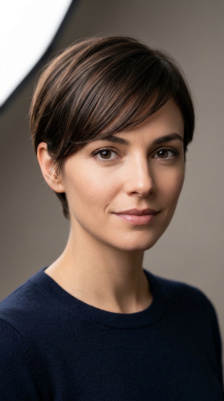 Classic Pixie with Side-Swept Bangs