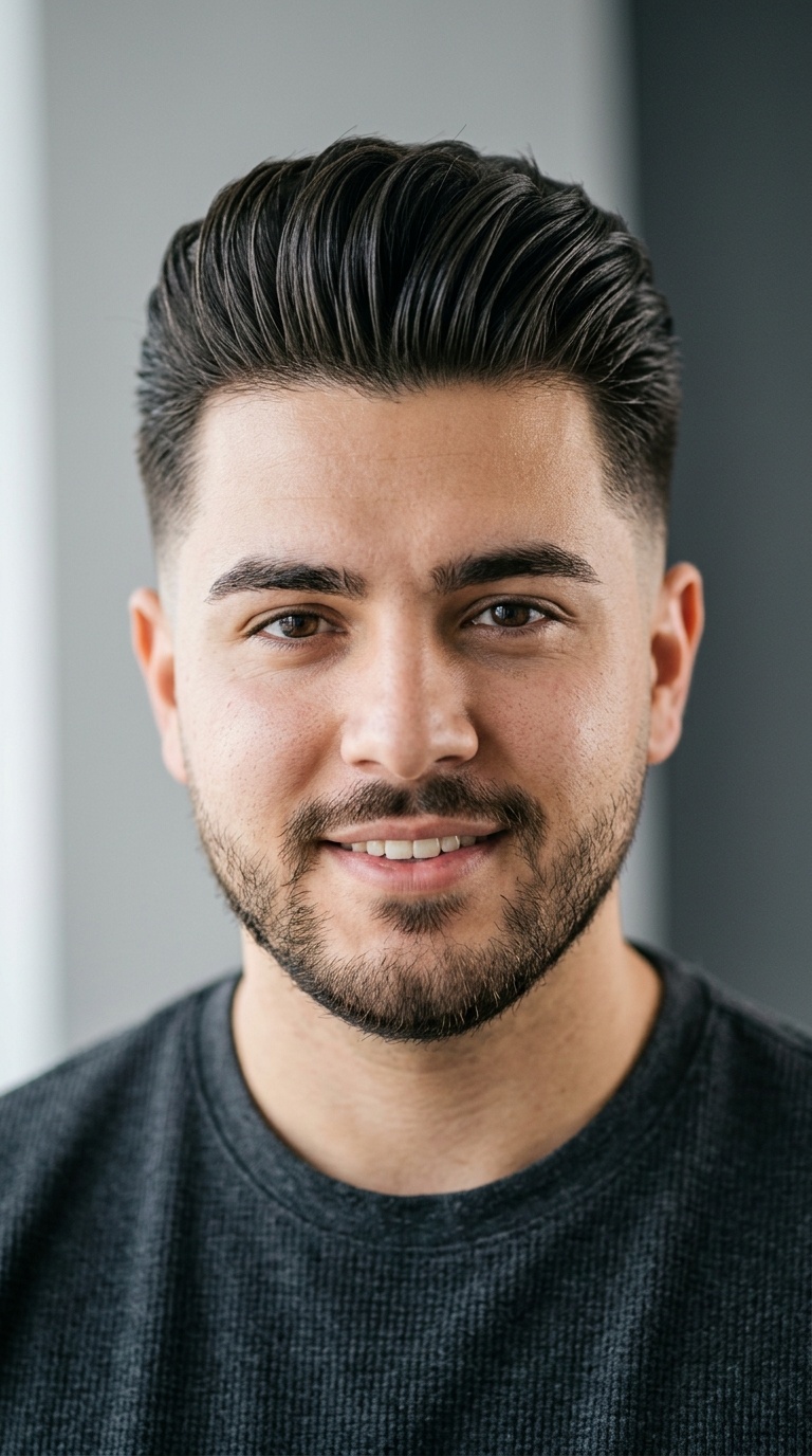 Classic Pompadour with Tapered Sides