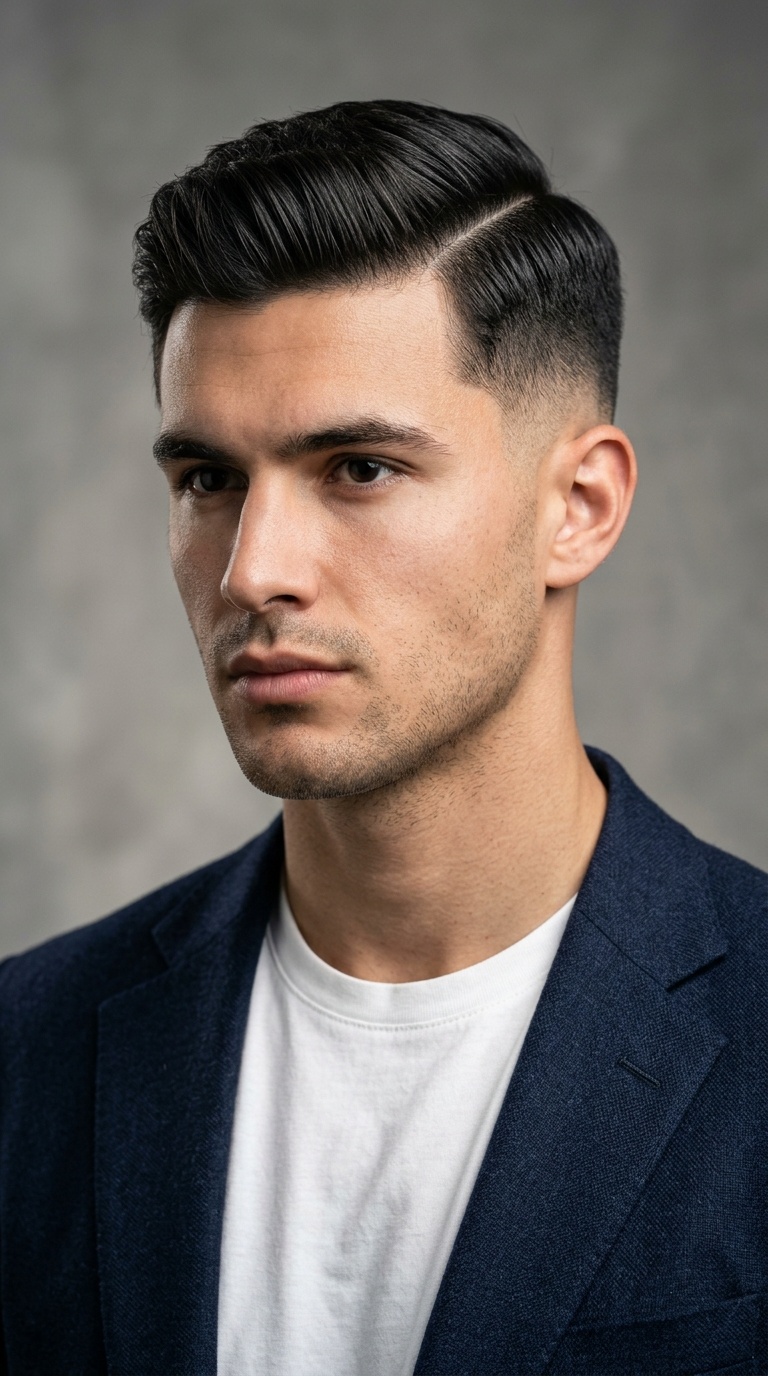 Classic Side Part with a Modern Low Fade