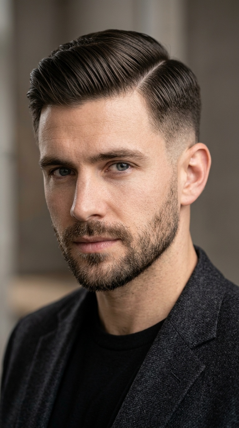 Classic Side Part with Low Fade