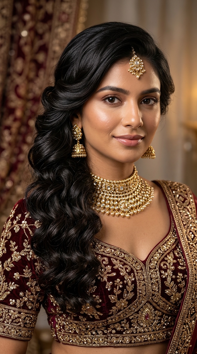 Classic Side-Swept Curls