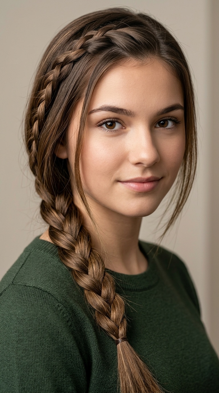 Classic Single Three-Strand Side Braid