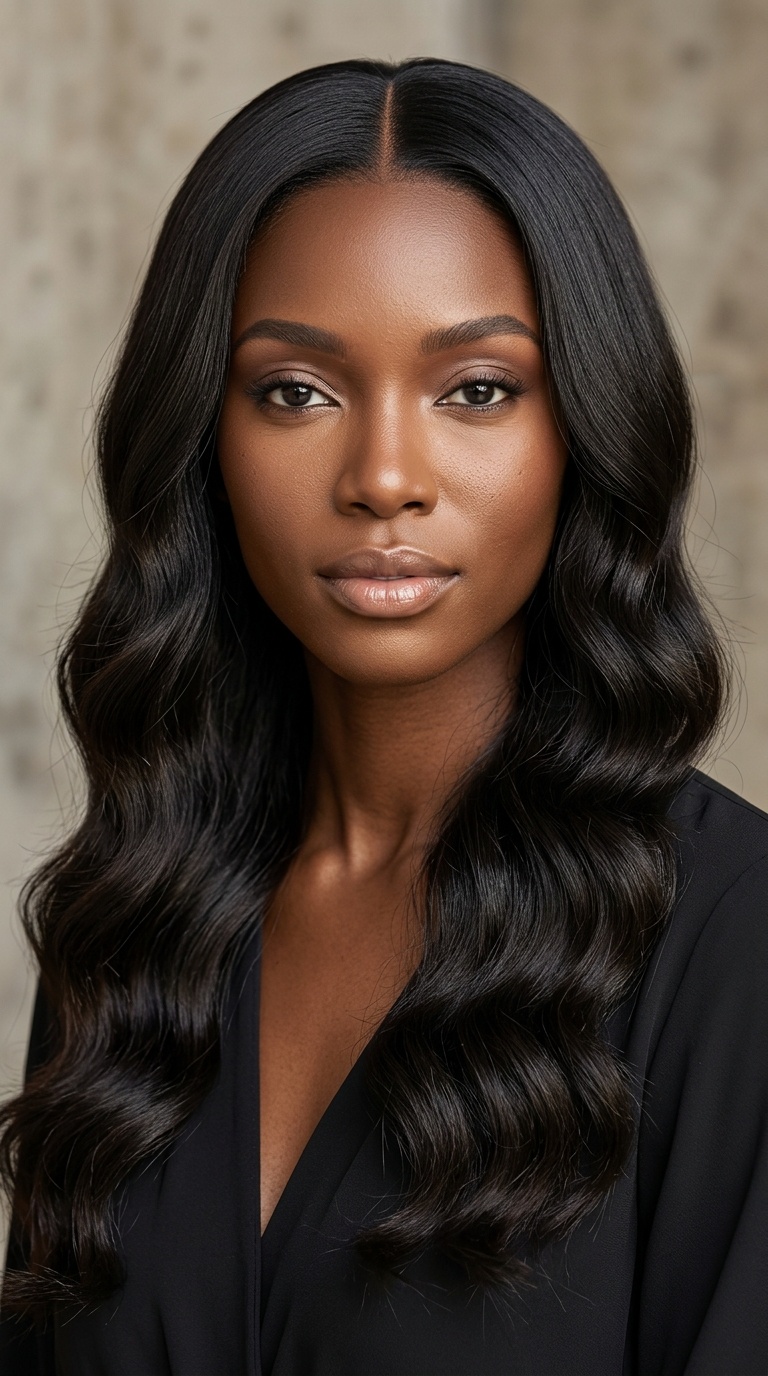 Classic Sleek Middle Part