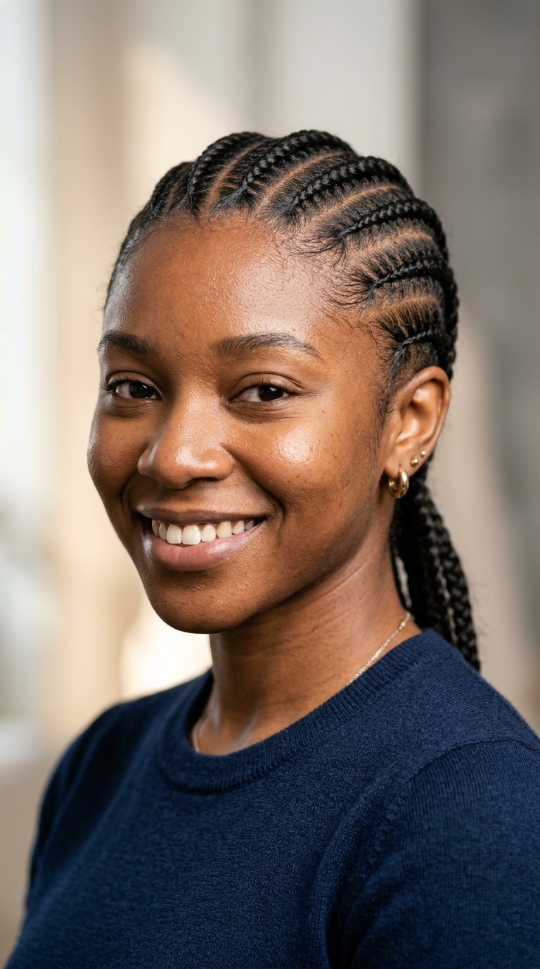 Classic Straight-Back Cornrows