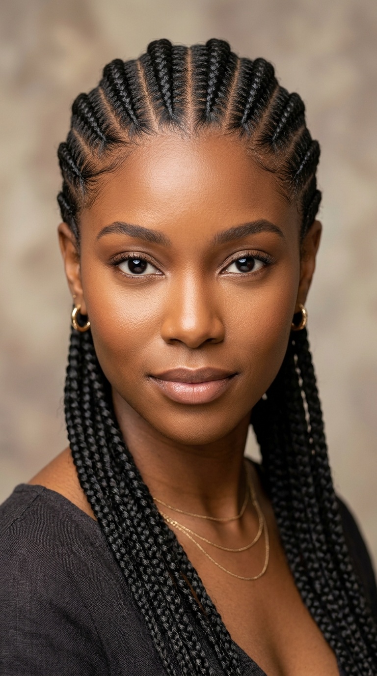 Classic Straight-Back Cornrows
